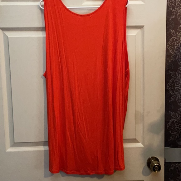 UEC Bright Orange Wrap Front Sleeveless Top, Sz 3x - Picture 4 of 7